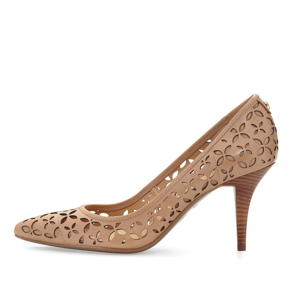 NWT Michael Kors Flex Perforated Mid Heel Tan